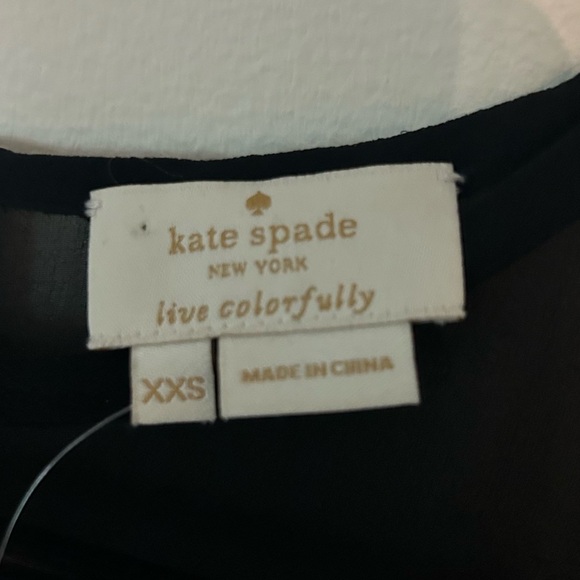 NWT Kate Spade Spot Chiffon Dress Black & Cream Size xxs - Picture 4 of 8